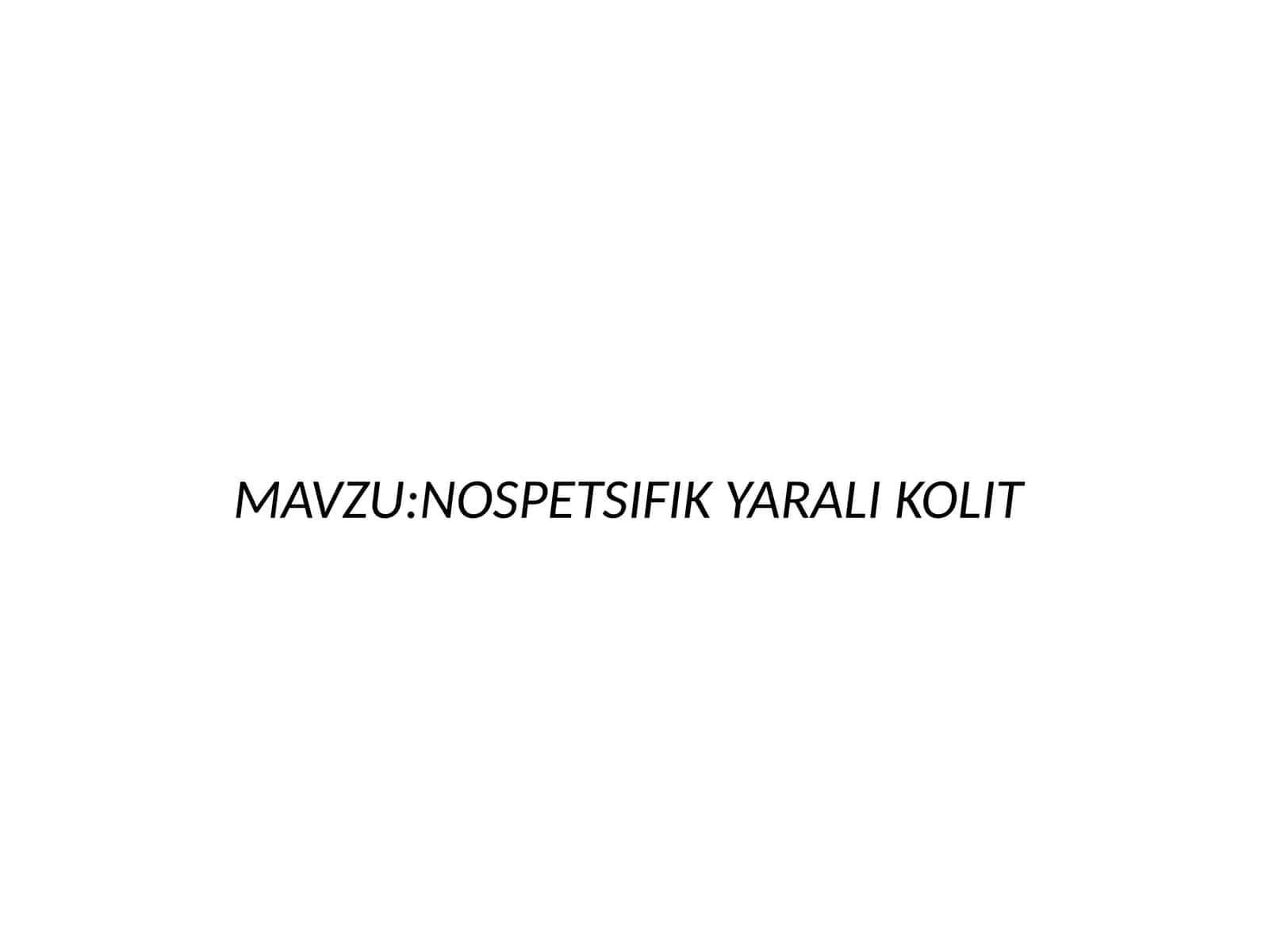 NOSPETSIFIK YARALI KOLIT