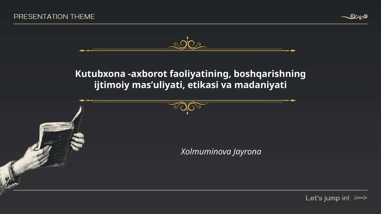 Kutubxona -axborot faoliyatining, boshqarishning ijtimoiy masʼuliyati, etikasi va madaniyati