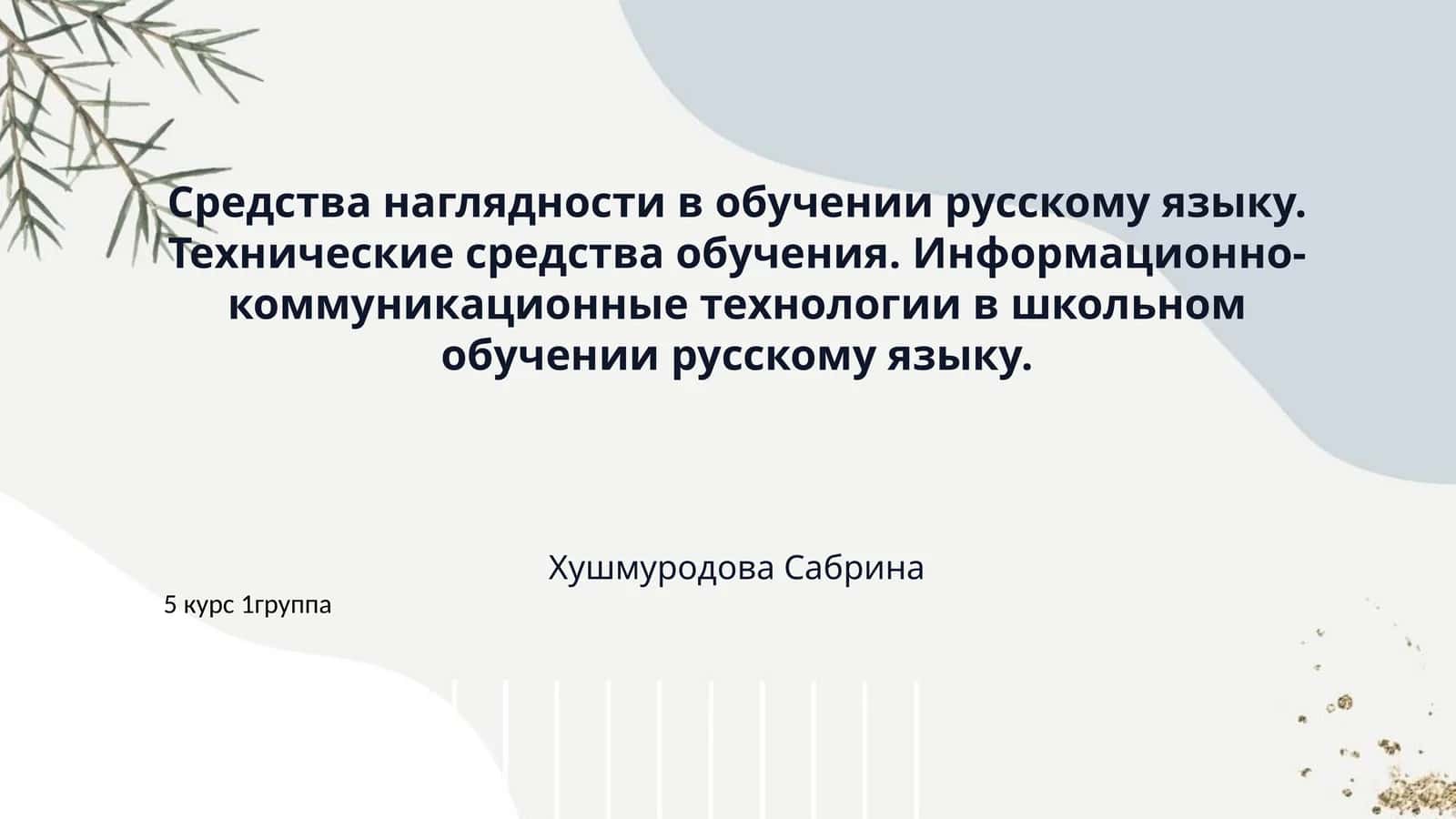 Средства наглядности в обучении русскому языку. Технические средства обучения. Информационно-коммуникационные технологии в школьном обучении русскому языку.