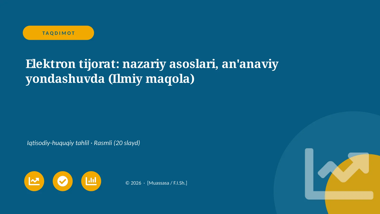 Elektron tijorat: nazariy asoslari, an'anaviy yondashuvda (Ilmiy maqola)