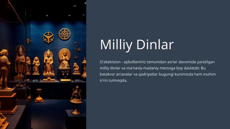 Dinshunoslik fani uchun milliy dinlar mavzusiga slayd