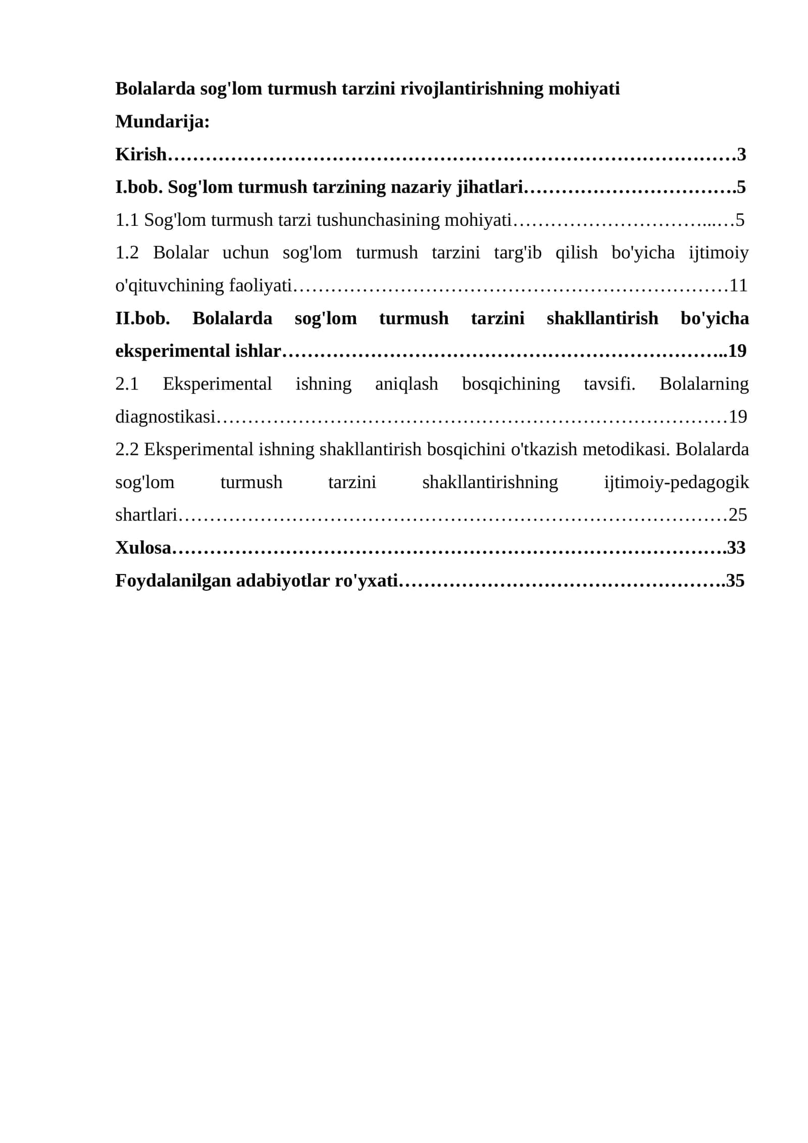 Bolalarda sog'lom turmush tarzini rivojlantirishning mohiyati