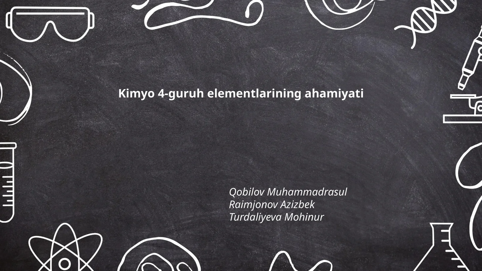 Kimyo 4-guruh elementlarining ahamiyati
