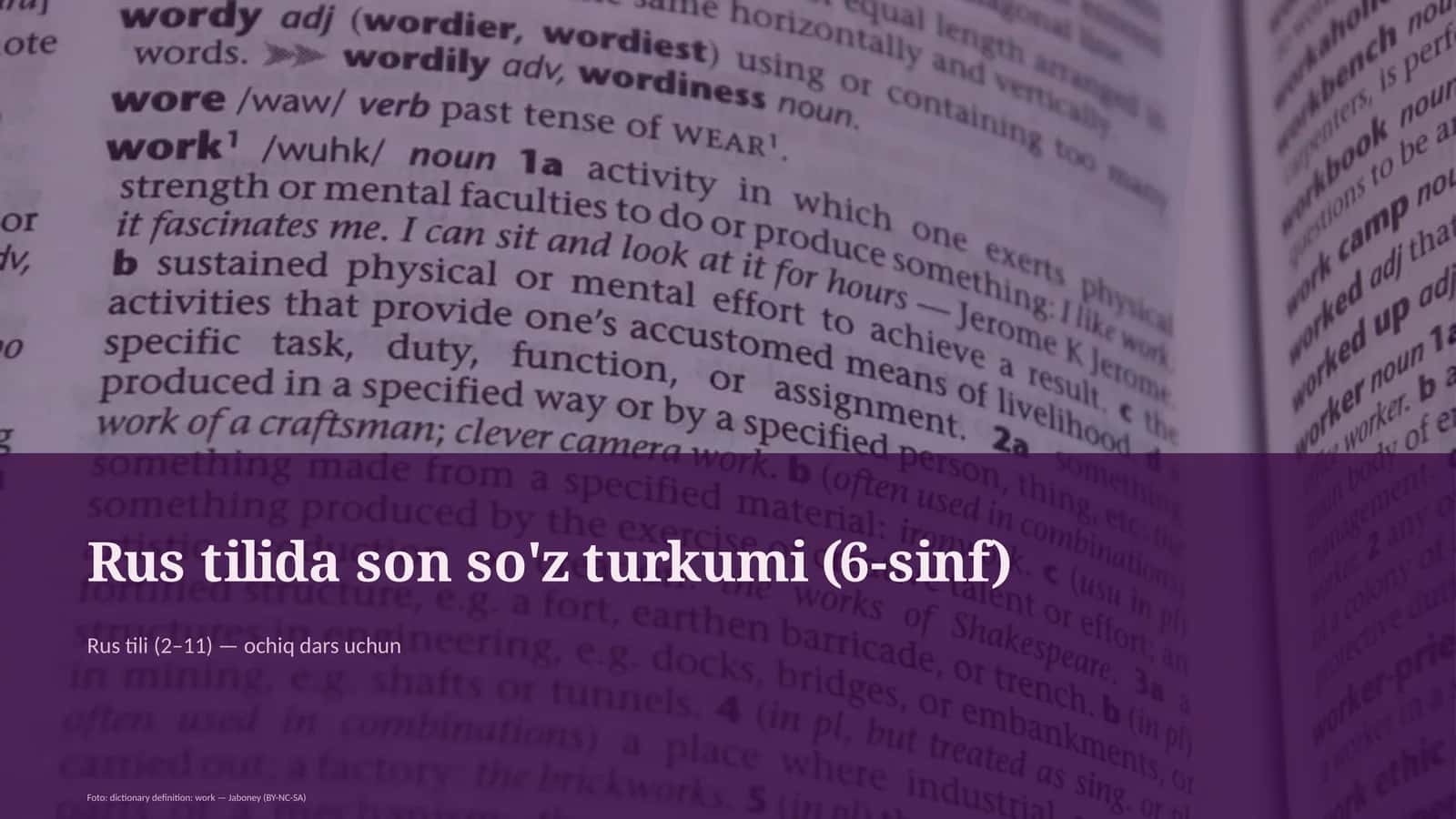 Rus tilida son so'z turkumi (6-sinf)