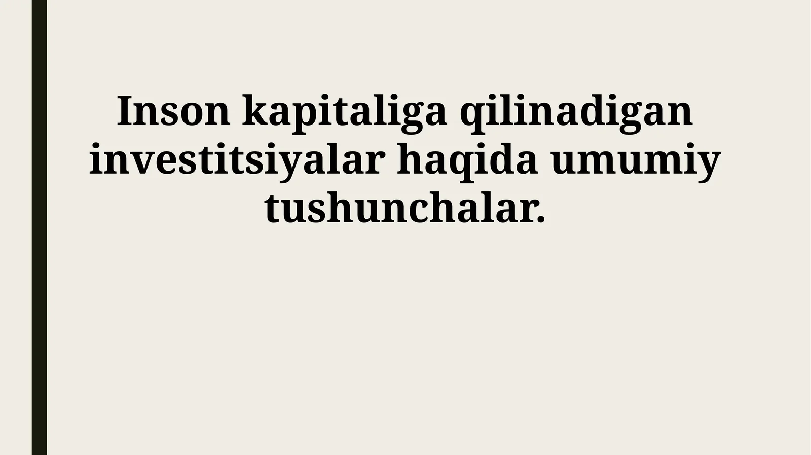 Inson kapitaliga investitsiyalar