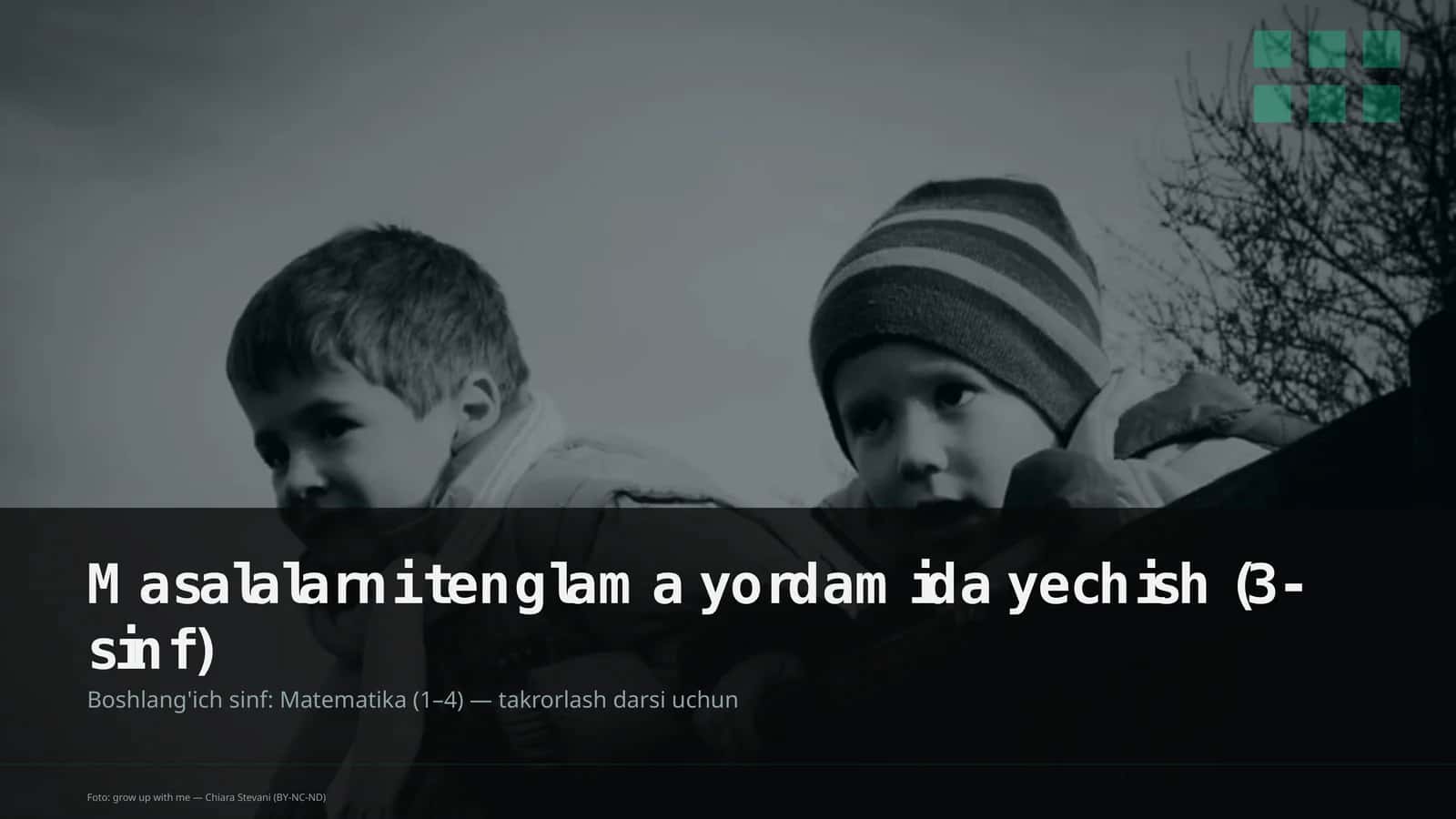 Masalalarni tenglama yordamida yechish (3-sinf)