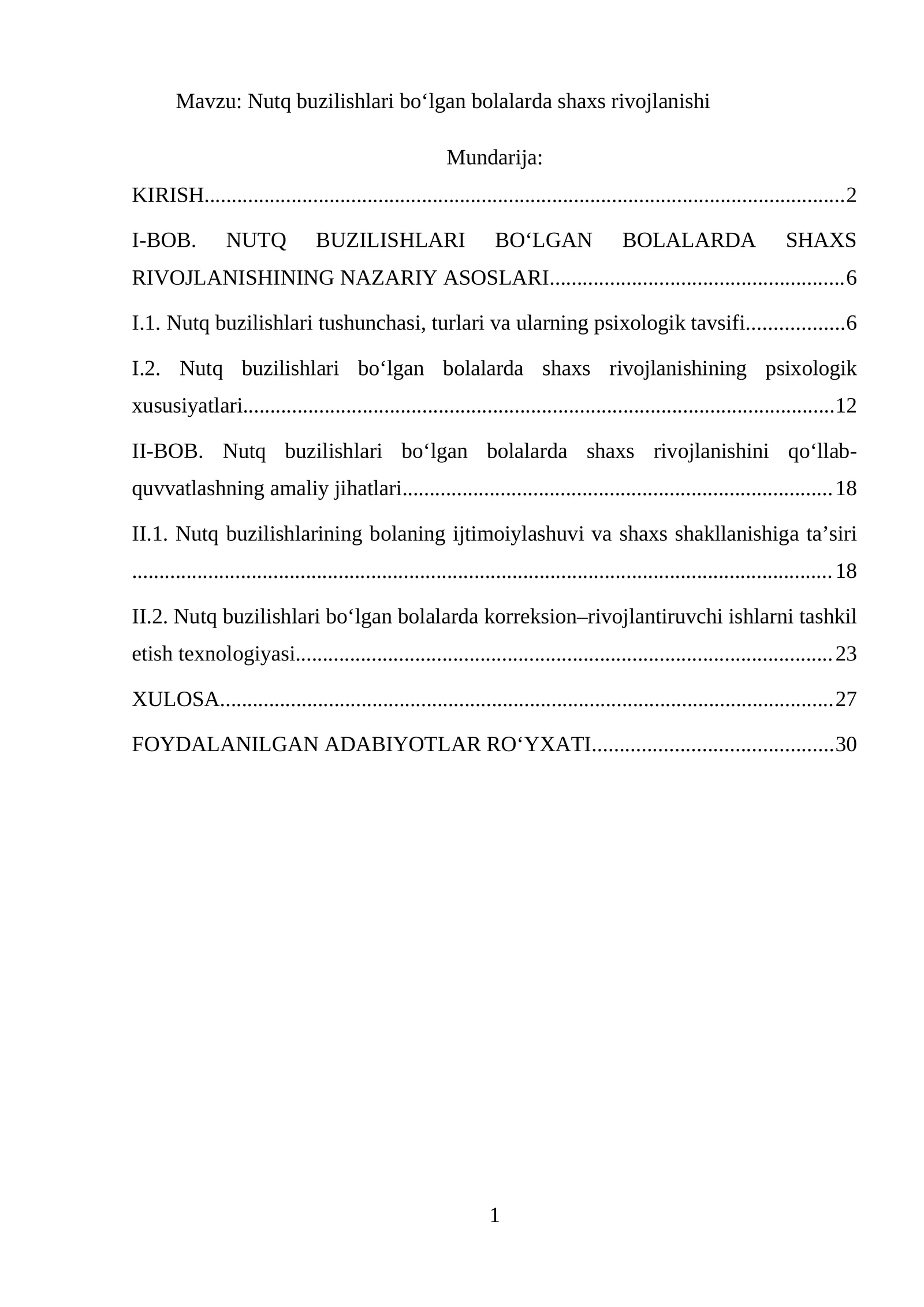 Nutq buzilishlari bo‘lgan bolalarda shaxs rivojlanishi