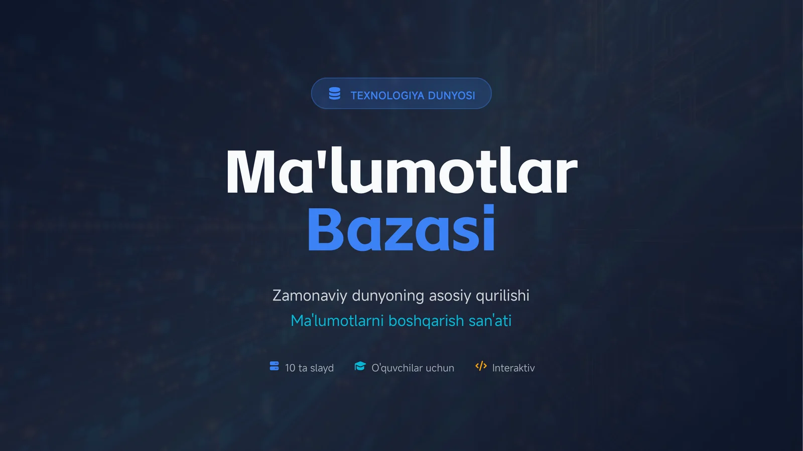 Ma'lumotlar Bazasi