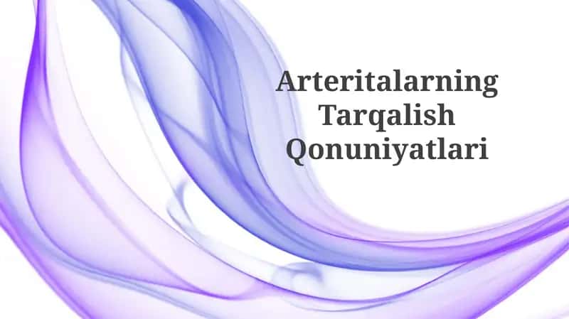 Arteritalarning Tarqalish Qonuniyatlari