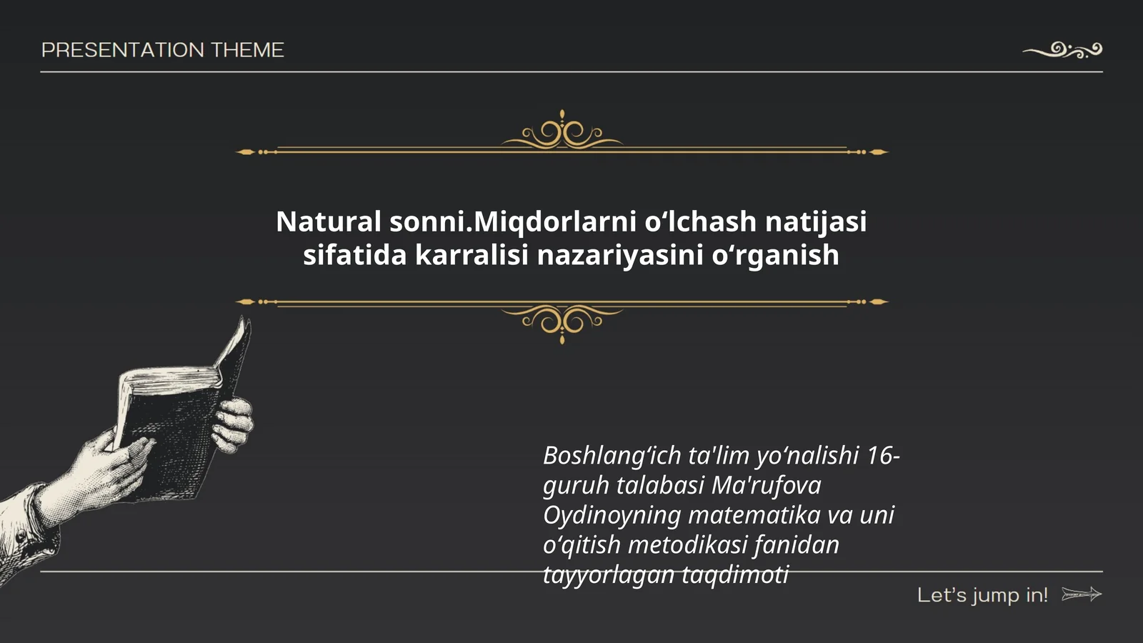 Miqdorlarni oʻlchash natijasi sifatida karralisi nazariyasini oʻrganish