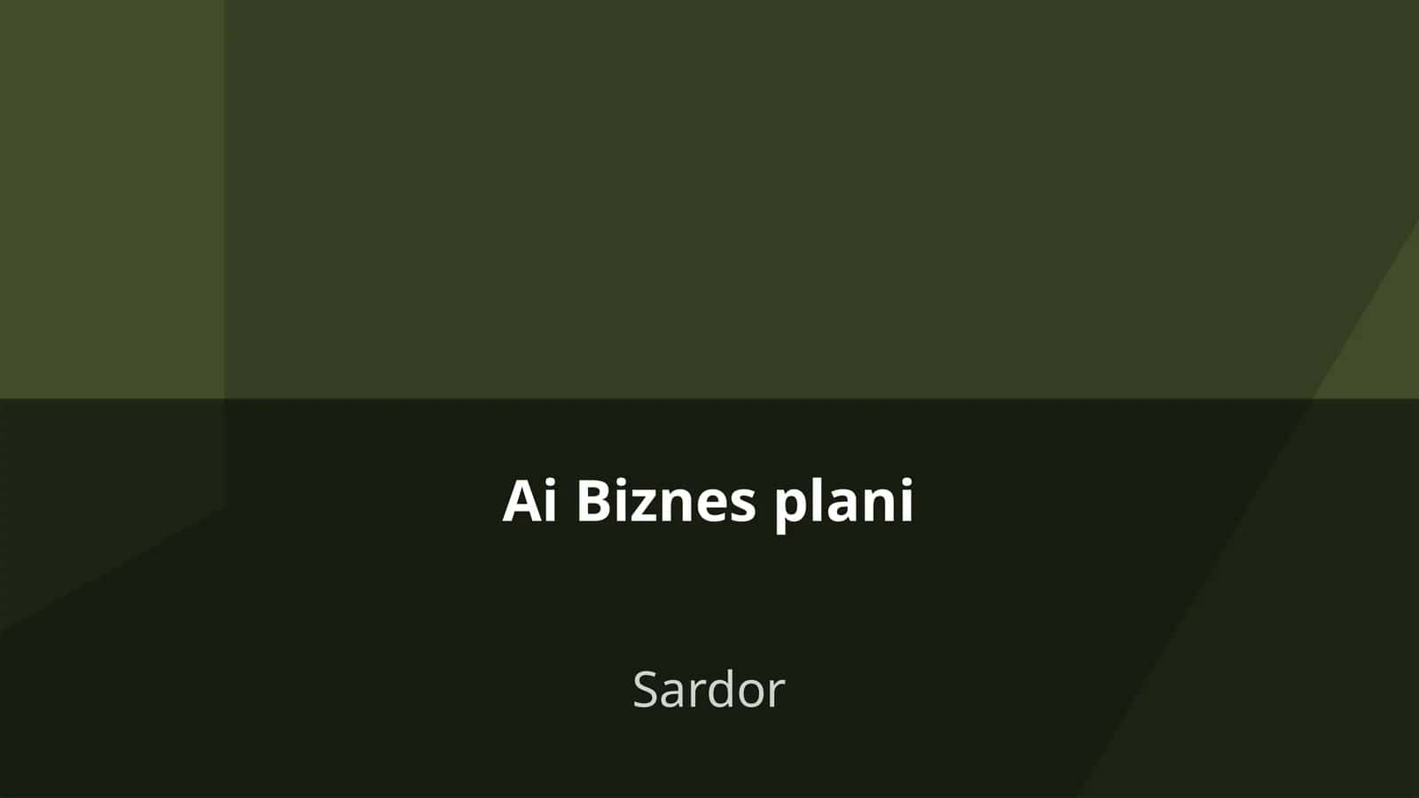 AI Biznes plani