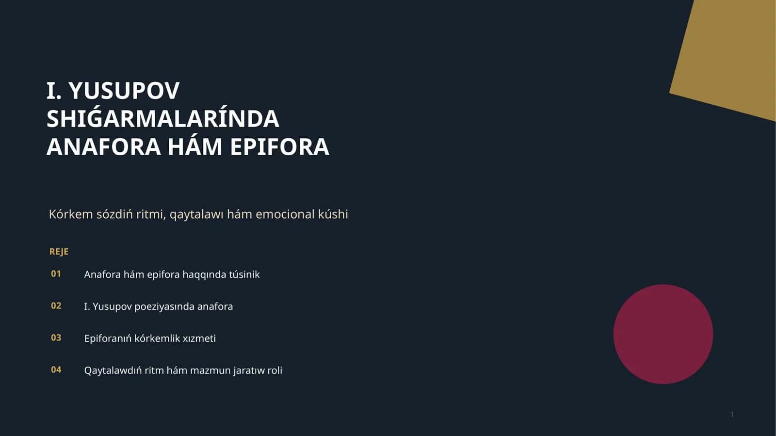 SHIǴARMALARÍNDA ANAFORA HÁM EPIFORA