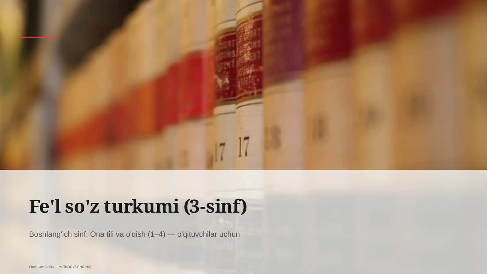 Fe'l so'z turkumi (3-sinf)