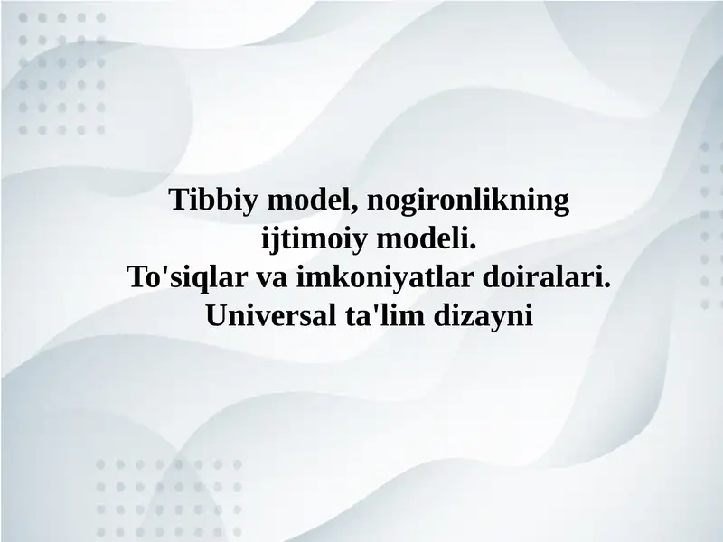 Tibbiy model, nogironlikning ijtimoiy modeli