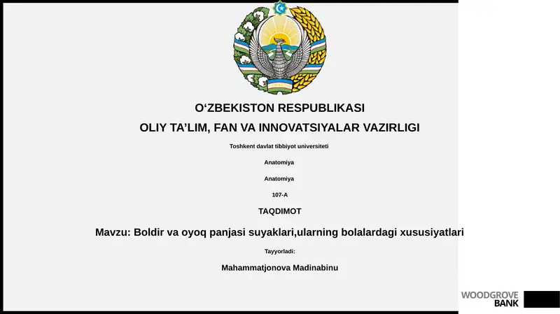 Boldir va oyoq panjasi suyaklari