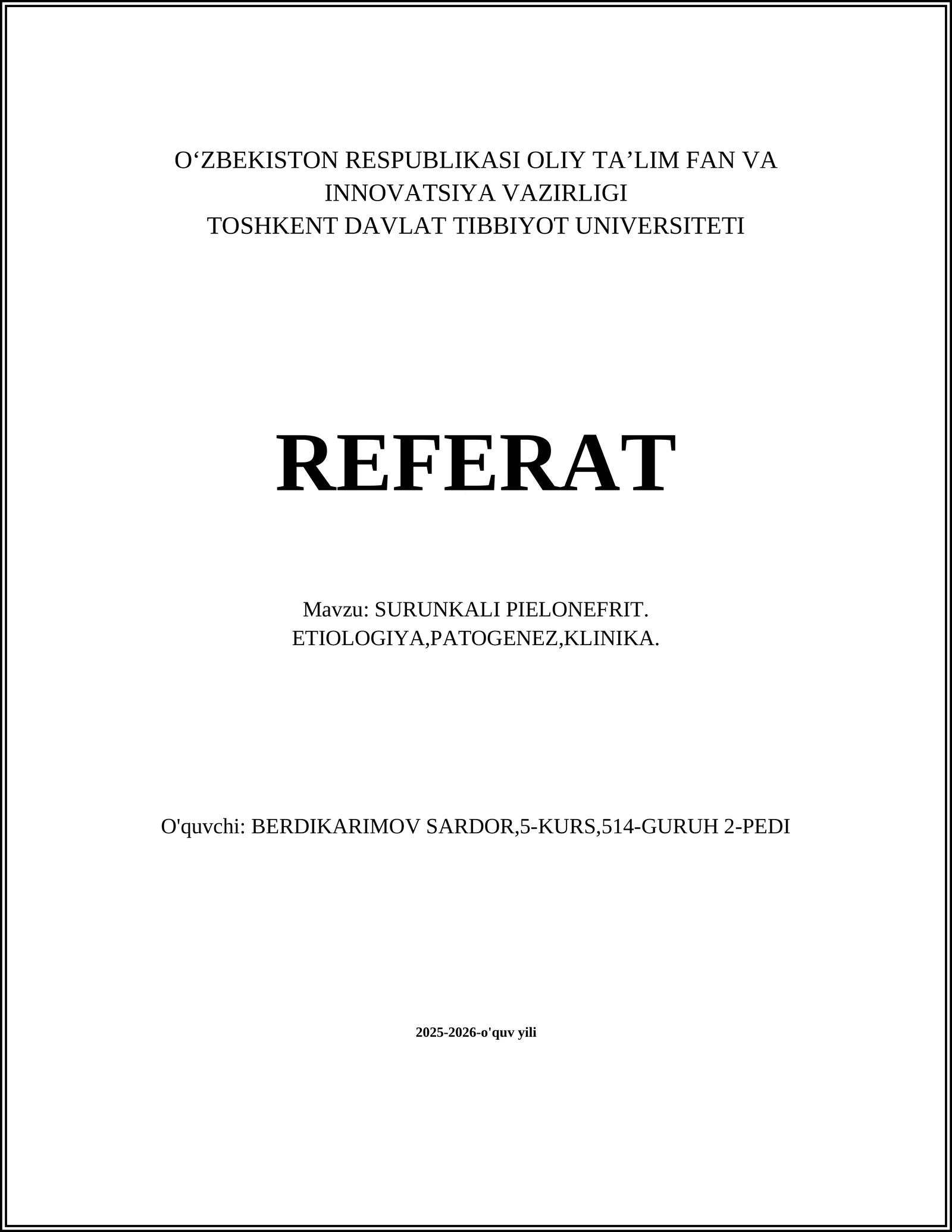 SURUNKALI PIELONEFRIT