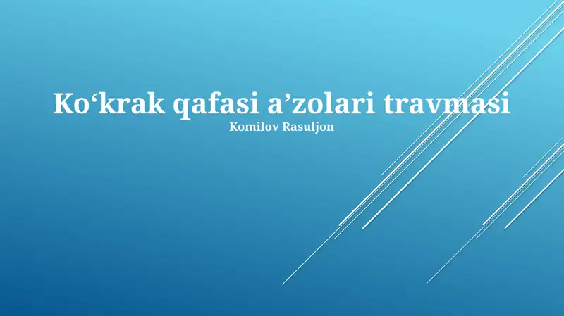Ko‘krak qafasi a’zolari travmasi