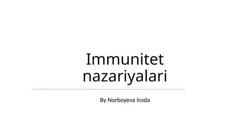 Immunitet nazariyalari
