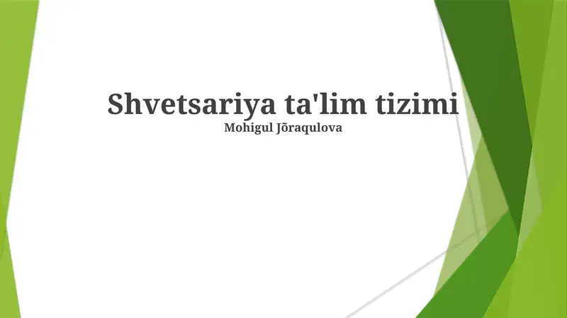 Shvetsariya ta'lim tizimi