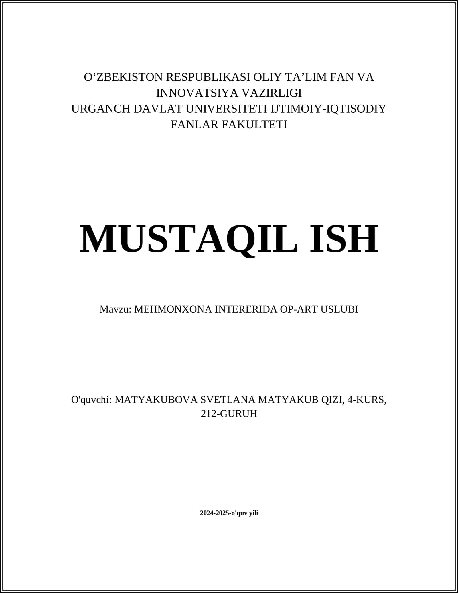MEHMONXONA INTERERIDA OP-ART USLUBI