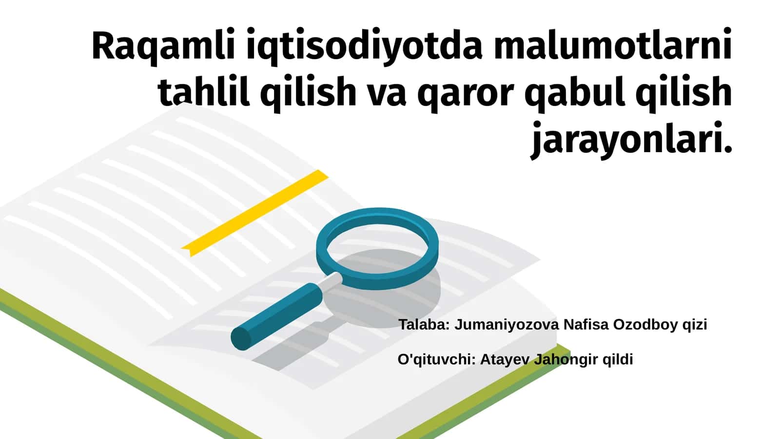 Raqamli Iqtisodiyot va Ma'lumotlar