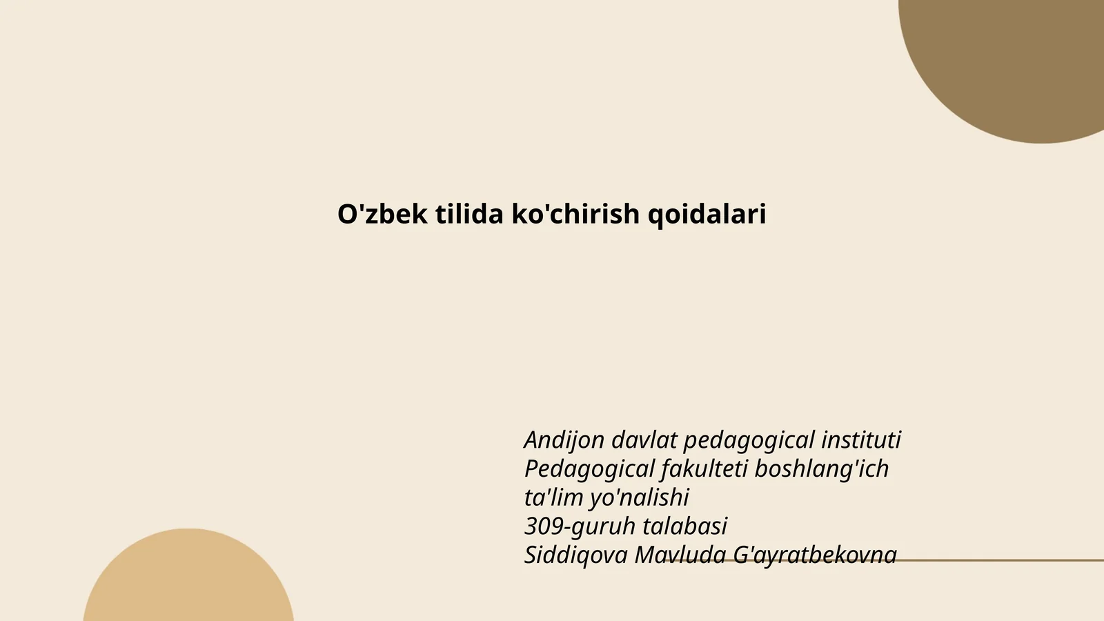 O'zbek tilida ko'chirish qoidalari