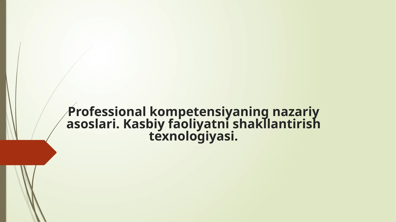 Professionalkompetensiyaningnazariyasoslari.Kasbiyfaoliyatnishakllantirishtexnologiyasi