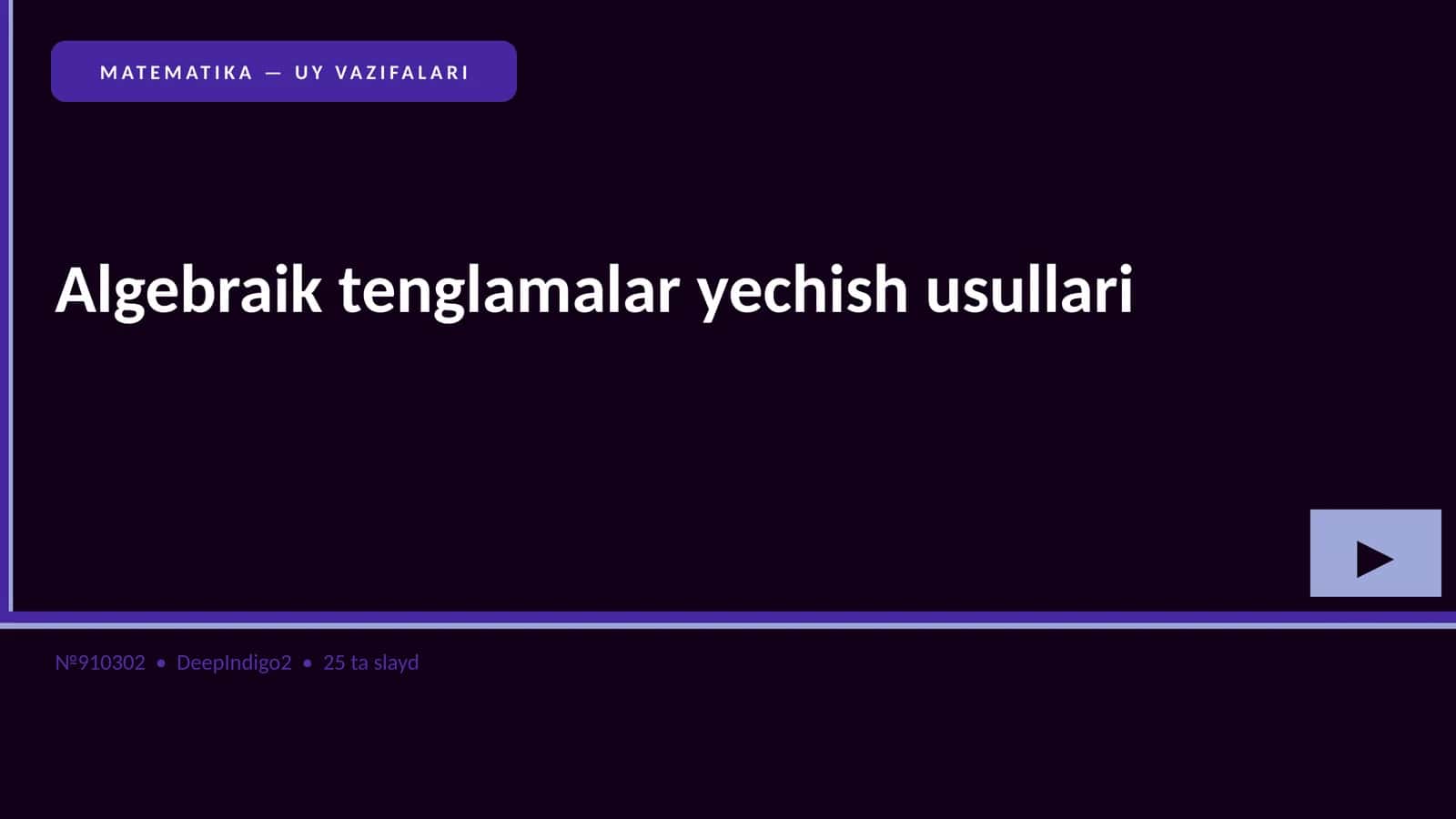 Algebraik tenglamalar yechish usullari