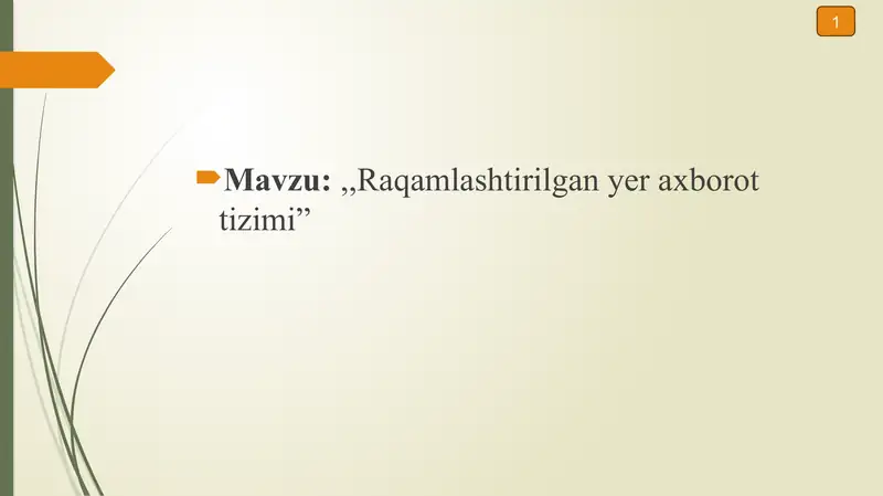 Raqamlashtirilgan yer axborot tizimi