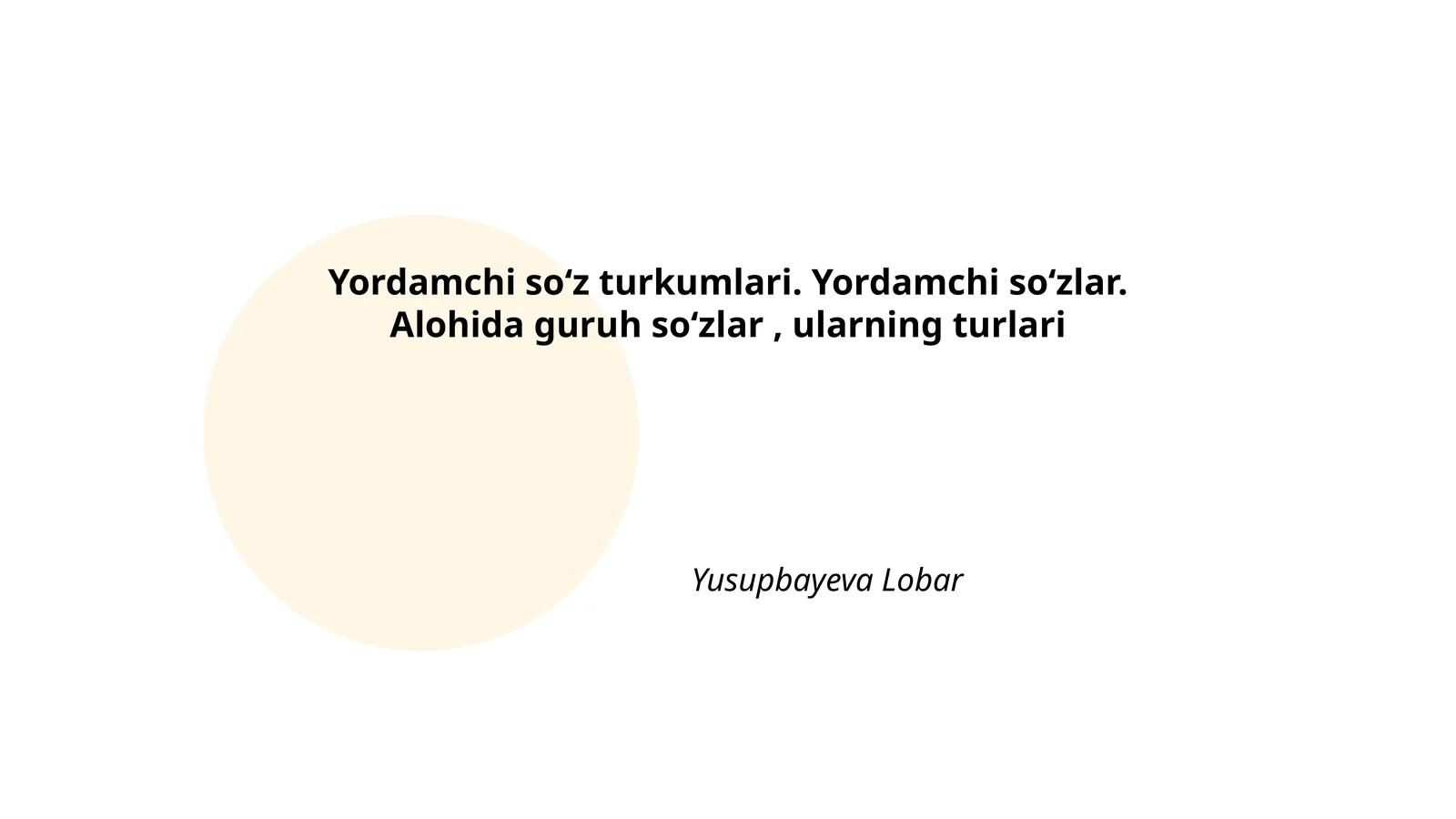 Yordamchi so‘zlar