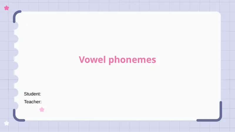 Vowel phonemes