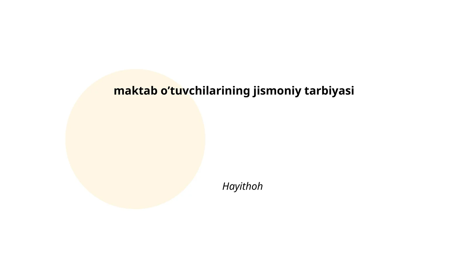 Jismoniy tarbiya darslari