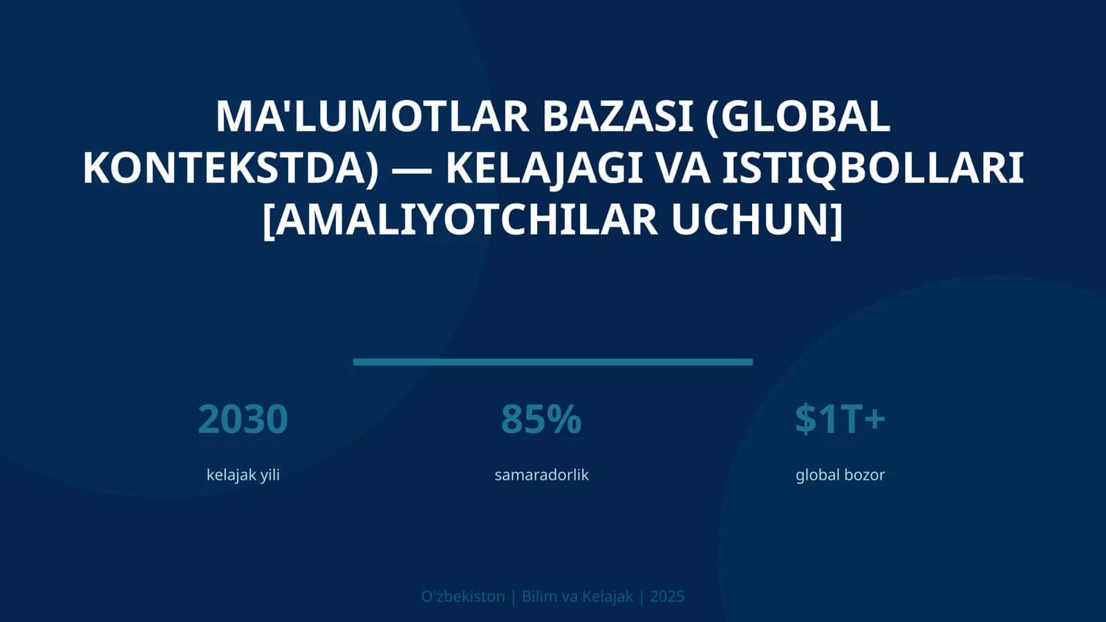 Ma'lumotlar bazasi (global kontekstda) — kelajagi va istiqbollari [amaliyotchilar uchun]