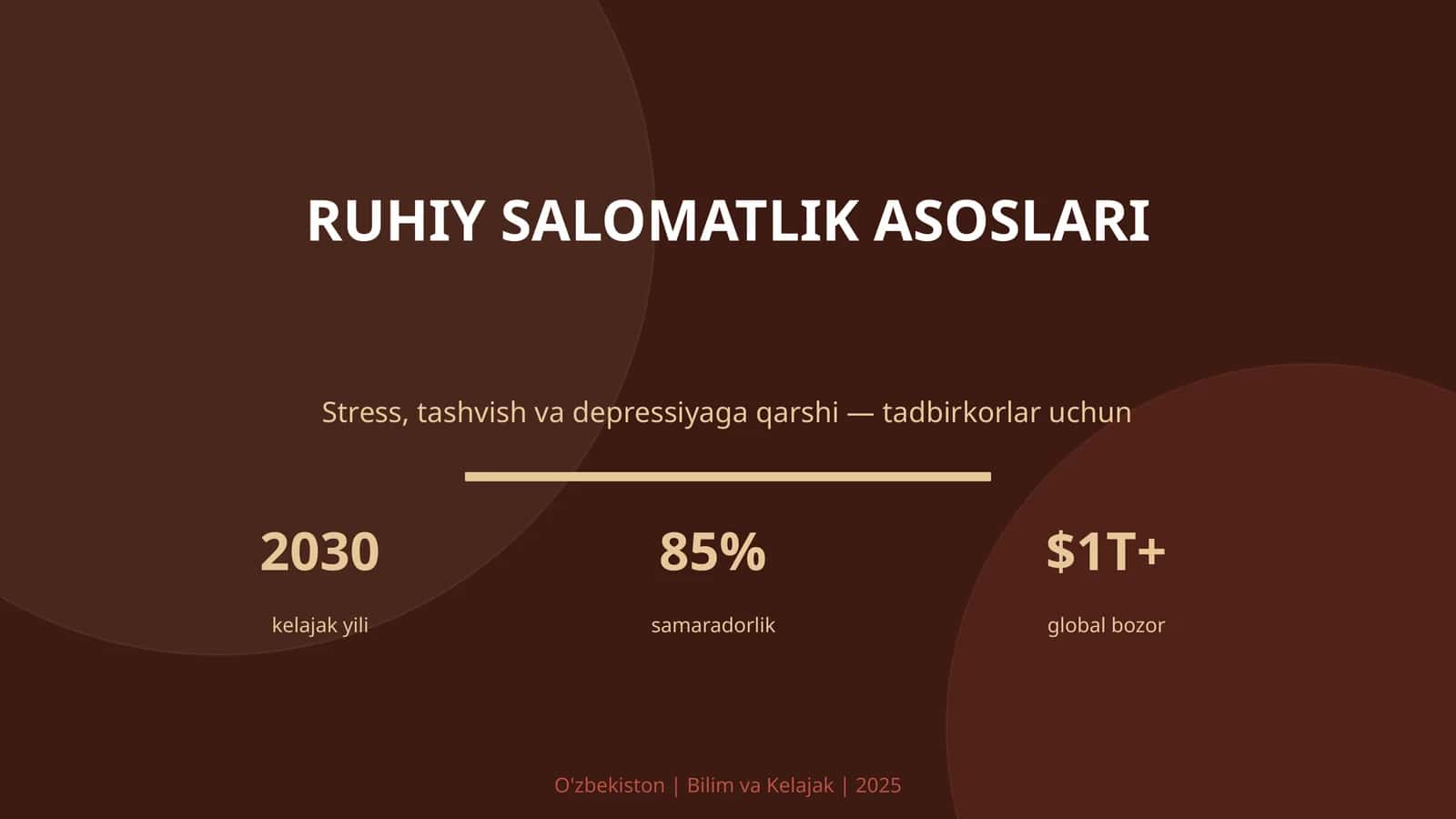 RUHIY SALOMATLIK ASOSLARI