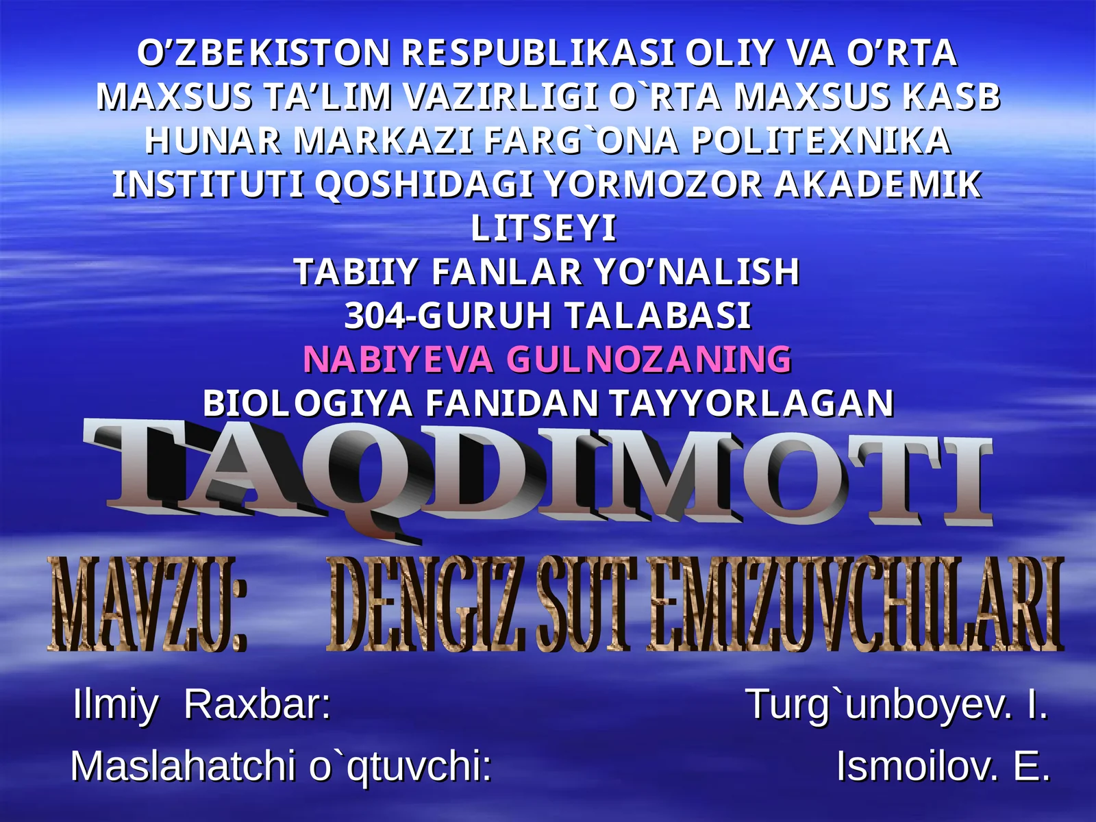 DENGIZ SUT EMIZUVCHILARI