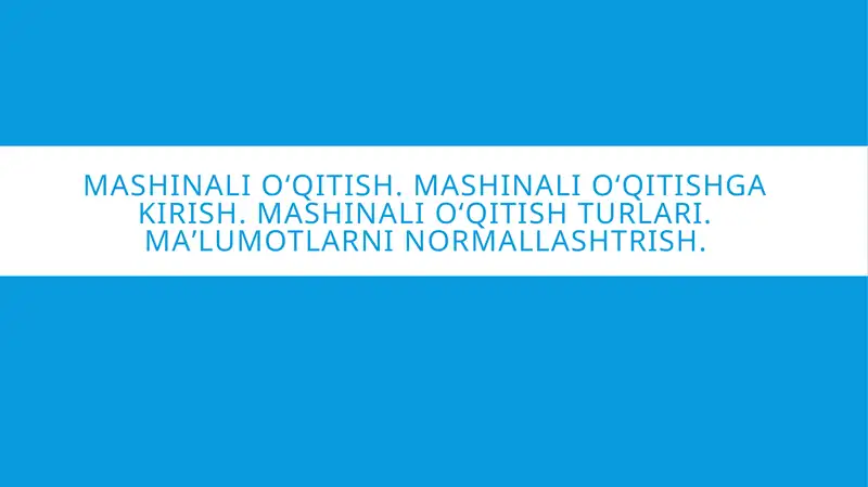 Mashinalioʻqitish