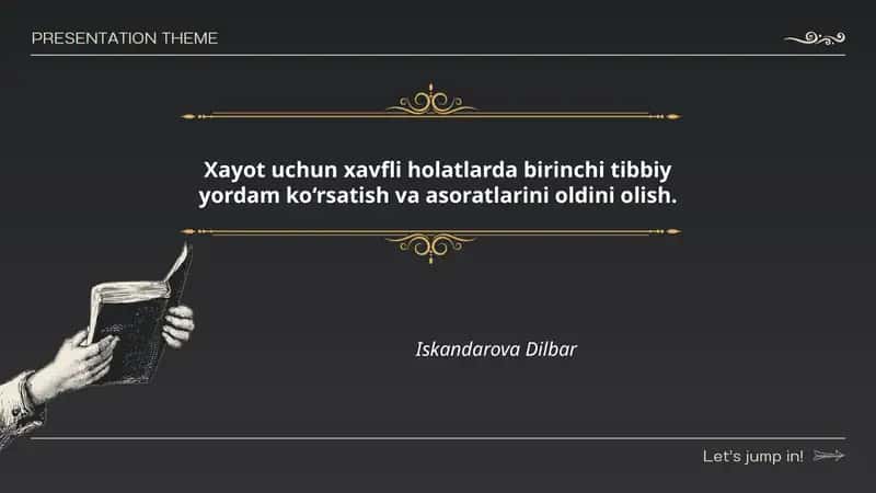 Xayot uchun xavfli holatlarda birinchi tibbiy yordam ko‘rsatish va asoratlarini oldini olish