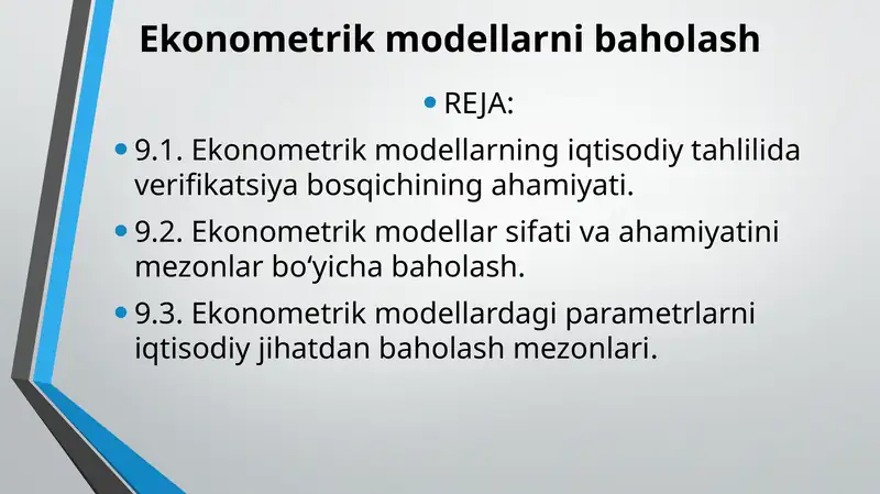 Ekonometrik modellarni baholash