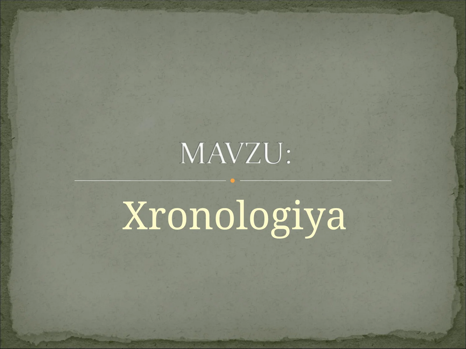 Xronologiya