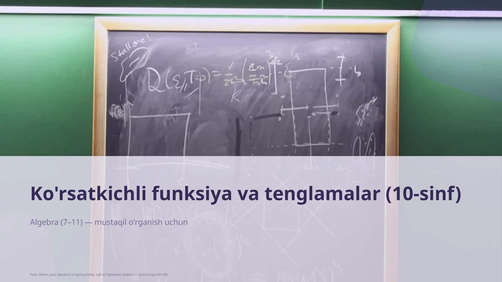 Ko'rsatkichli funksiya va tenglamalar (10-sinf)