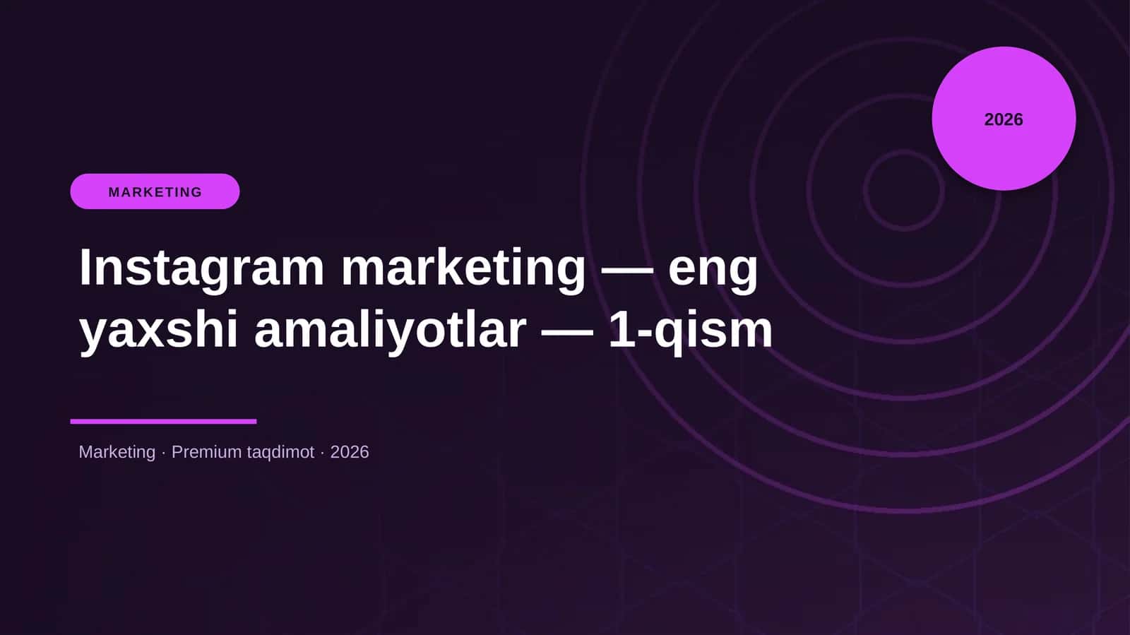 Instagram marketing — eng yaxshi amaliyotlar — 1-qism