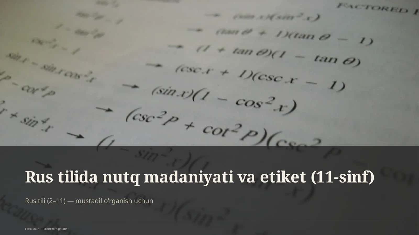 Rus tilida nutq madaniyati va etiket (11-sinf)