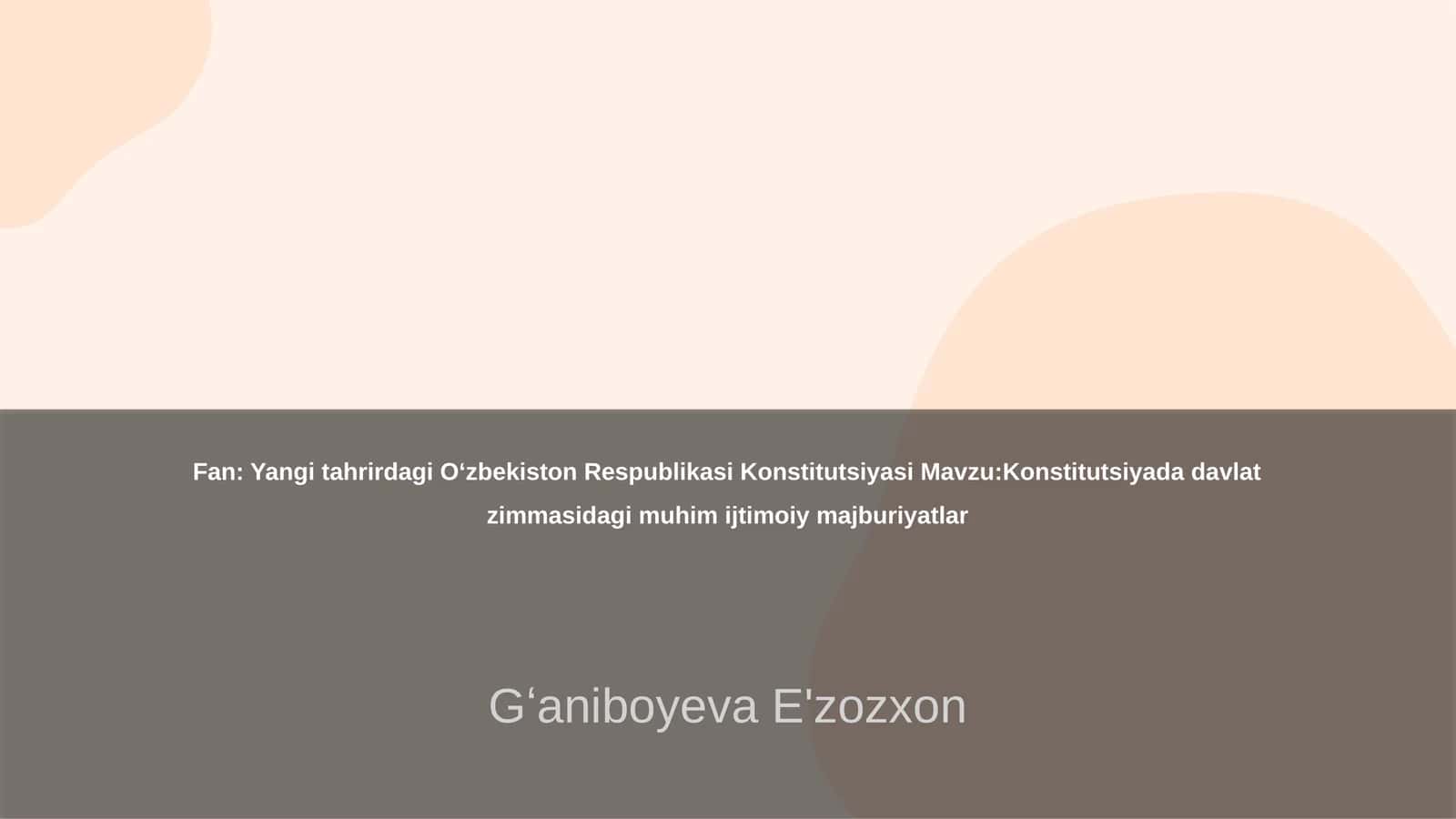 Oʻzbekiston Respublikasi Konstitutsiyasi