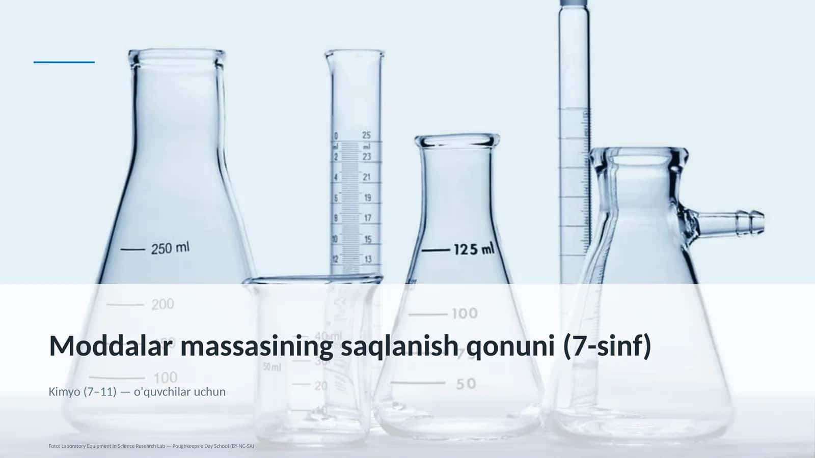 Moddalar massasining saqlanish qonuni (7-sinf) Kimyo (7–11) — o'quvchilar uchun