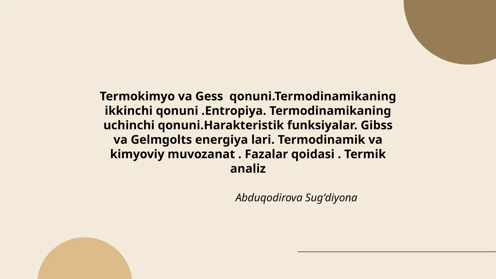 Termokimyo va Gess qonuni