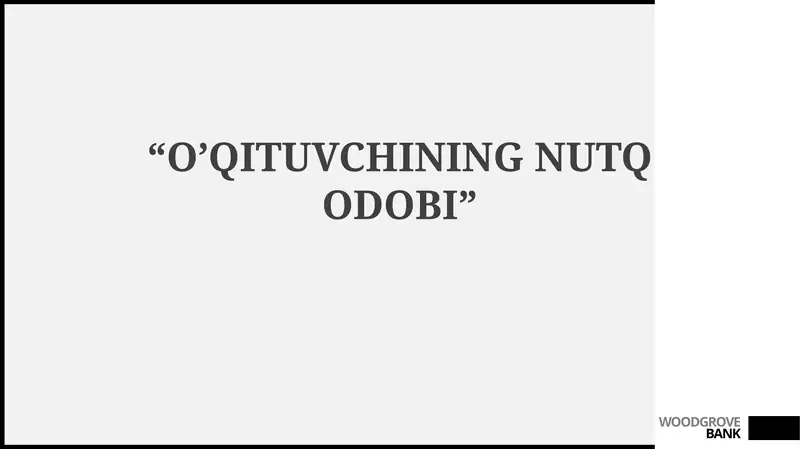 O'qituvchining Nutq Odobi