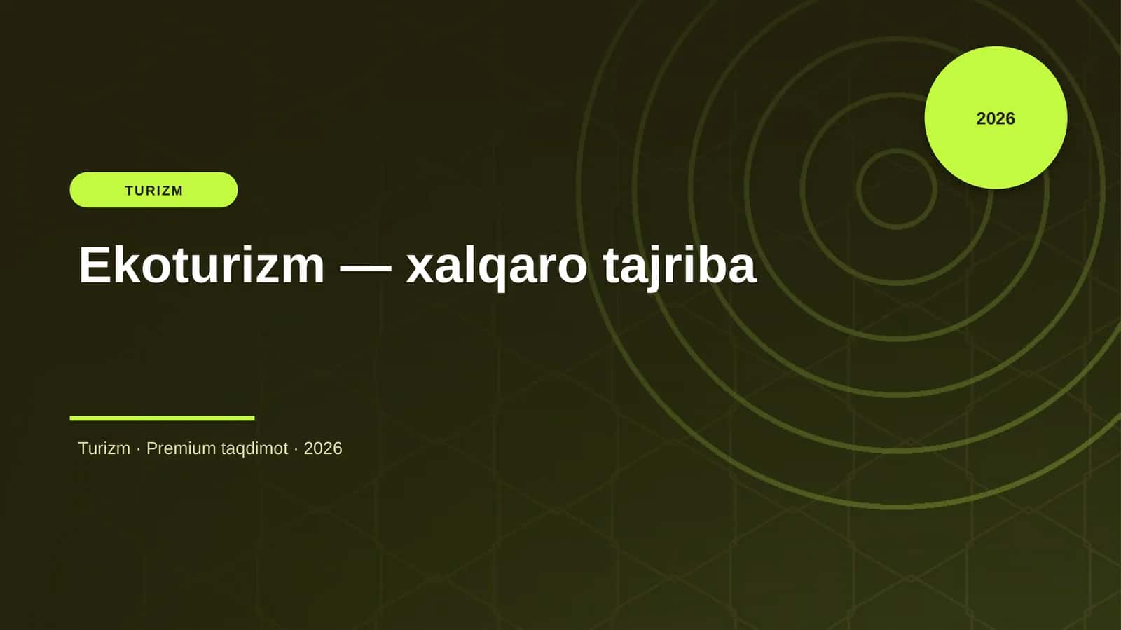 Ekoturizm — xalqaro tajriba