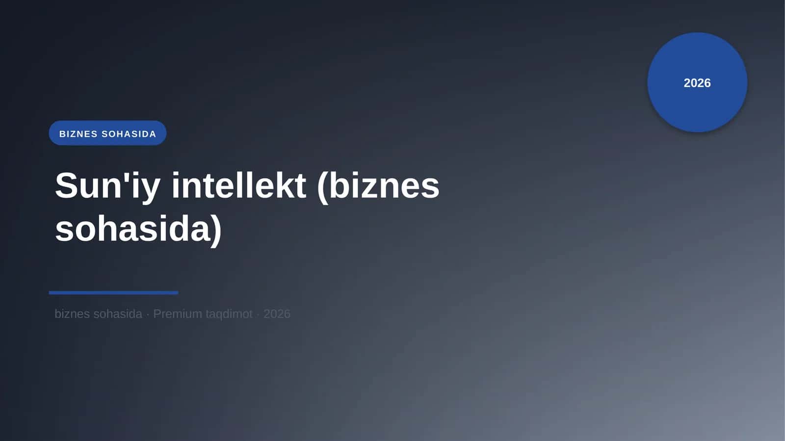 Sun'iy intellekt (biznes sohasida)