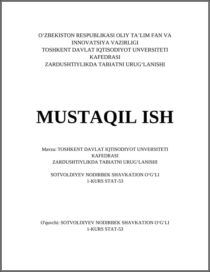 ZARDUSHTIYLIKDA TABIATNI URUG'LANISHI