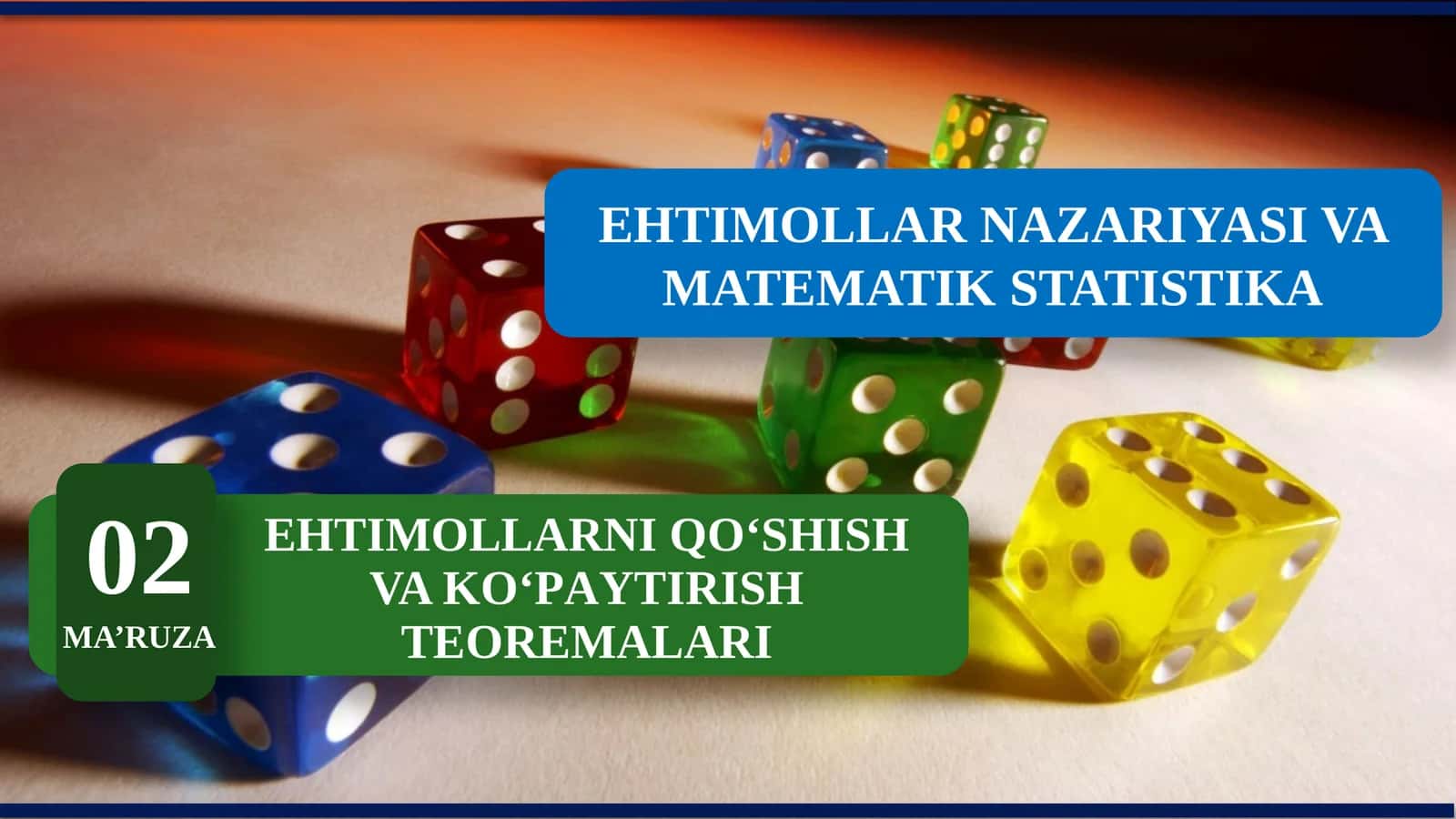 EHTIMOLLАRNI QO‘SHISH VA KO‘PАYTIRISH TEOREMALARI